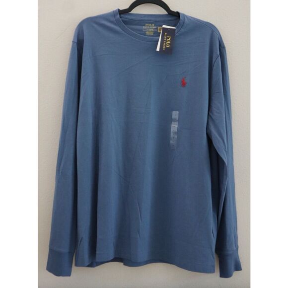Polo Ralph Lauren 710627433065 Men's Sz Large Blue Crew Neck L/S T-Shirt - Picture 1 of 6